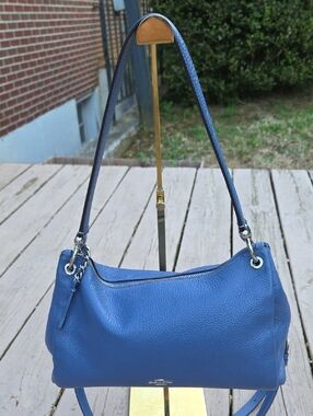 Coach Mia F73196 Crossbody $250 Retail Small Blue Pebbled Leather Crossbody EUC